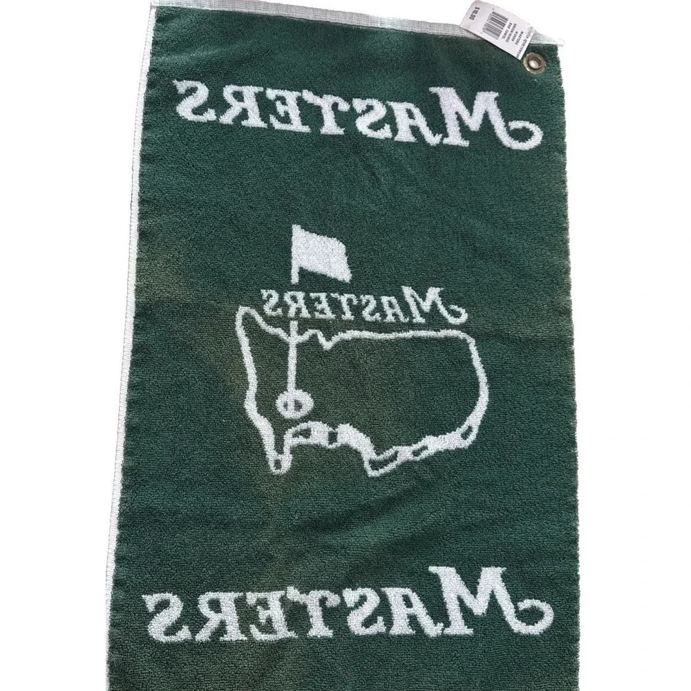 Masters Tournament Caddies Caddy Golf Towel Terry Cloth Green And White New Tags